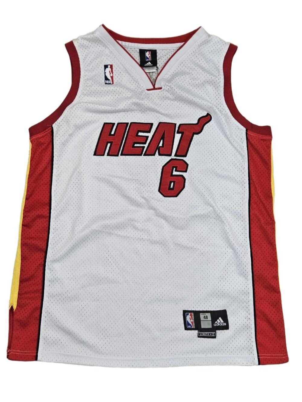 LeBron James Miami Heat #6 Adidas Jersey Size 48 White +2
